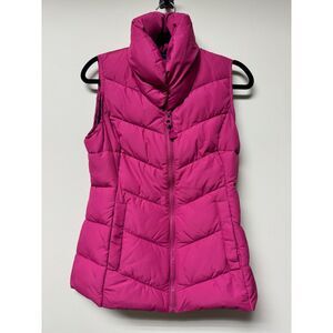 JOULES Fuchsia High Neck Shawl Collar Puffer Vest, Pockets, Sz 4